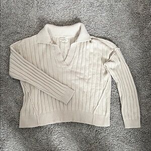 Lucky Brand Cream V-Neck Sweater